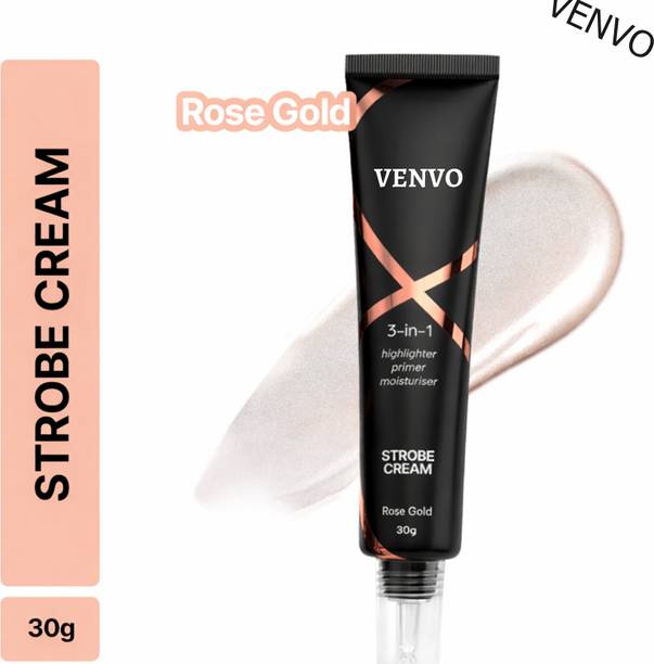 venvo 3-In-1 Highlighter, Primer & Moisturiser | Rose Gold | Bright Smooth Finish Highlighter