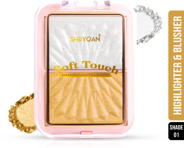 shryoan soft touch baked highlighter blusher palette highly pigmented lightweight