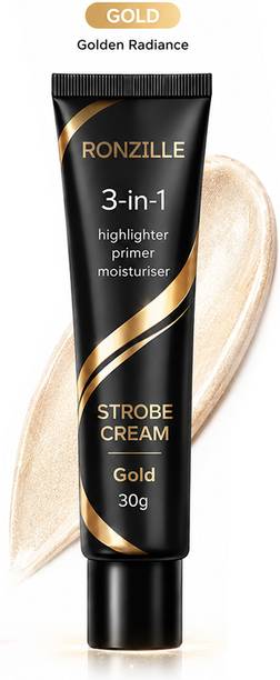 RONZILLE Instant Glow Gold Strobe Cream,multipurpose 3in1 primer+highlighter+moisturizer Highlighter