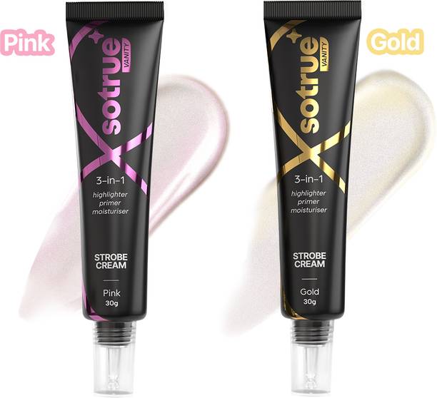 Sotrue Strobe Cream Gold & Pink for Face Radiance, Multipurpose Strobe Cream Highlighter
