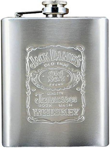 VAGMI Stainless Steel and Stitched Leather Hip Flask Stainless steel Hip Flask