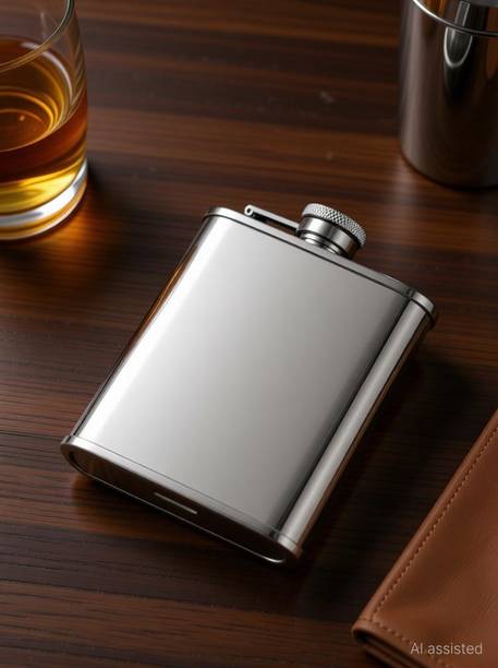 LIFE MUSIC High Grade Flask Perfect For Storing Whiskey, Alcohol, WINE, Beer, Champagne, Schnapps - It can be stored Neatly in your pocket or beg Portable Hand Hip Flask, 207 ml Stainless Steel Hip Flask
