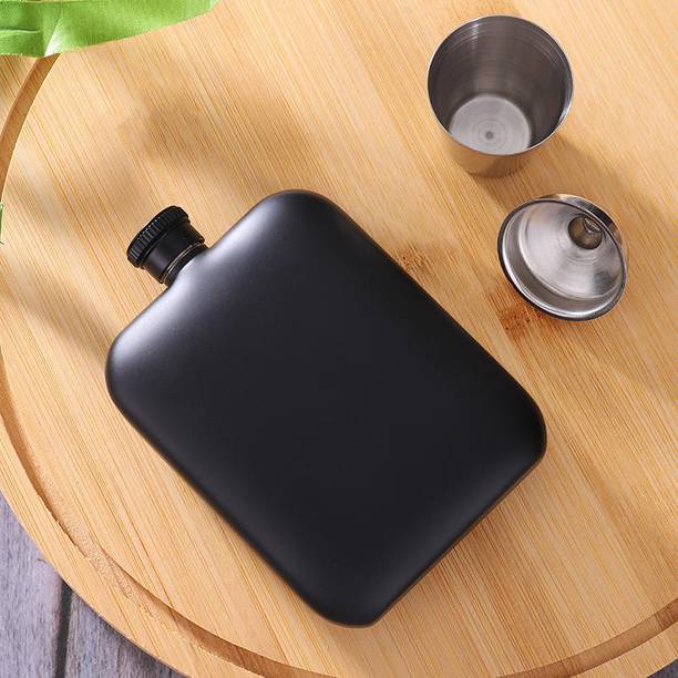 LookTook Stainless Steel, Matt Black, 180ml /6OZ Hip Flask