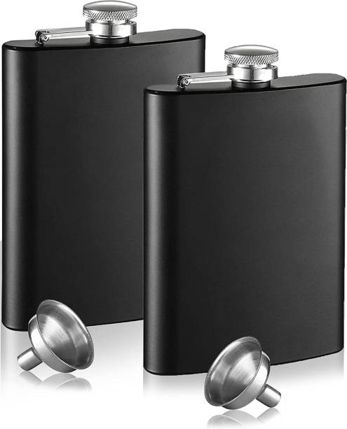 Linist Portable Hip Flask Set of 2, 8 oz Alcohol Flasks with Hip Flask Funnel Stainless Steel Hip Flask