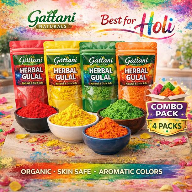 गट्टानी नैचुरल्स gulaal होली कलर Powder पैक ऑफ 4