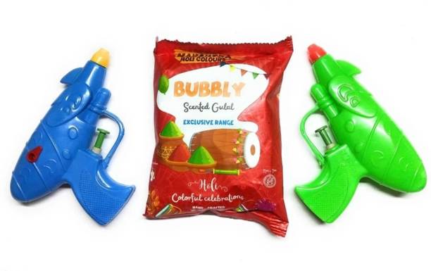 TBD organic Holi Colour & Holi Pichkari Water Gun(Random Colour)(Free Gift) Holi Color Powder Pack of 3