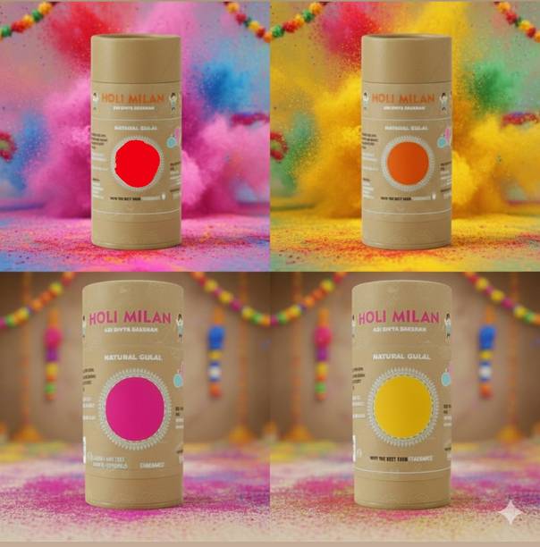 Adi Divya Darshan Holi-color05 Holi Color Powder Pack of 4