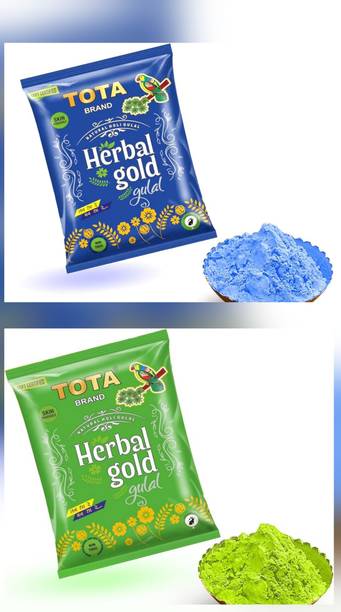 TOTA Herbal Gold Natural Multicolour Blue & Pink pack of 2 Holi Color Powder Pack of 2
