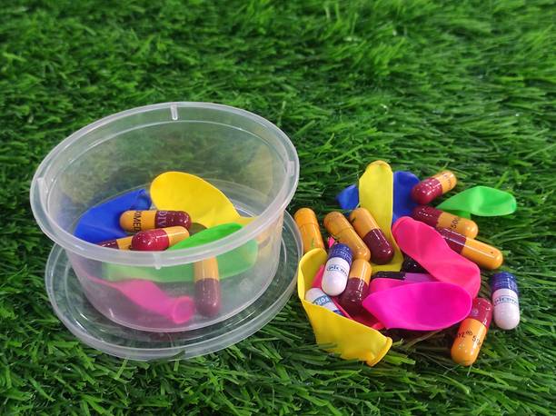 LeafBlu Holi Color Capsule With Water Balloon (Multicolor) Holi Color Powder Pack of 1