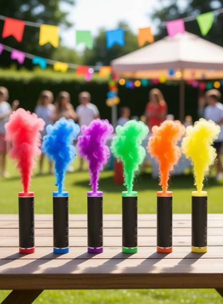 HE Products Multicolor Holi Color Smoke Pyro Holy Color Smoke Fountain Holi Color Powder Holi Color Powder Pack of 6