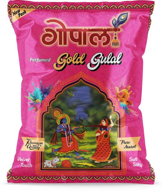 GOPAL Gopal Gold Gulal NonToxic Skin-Friendly Holi Gulal | Holi Celebration Holi Color Powder Pack of 3