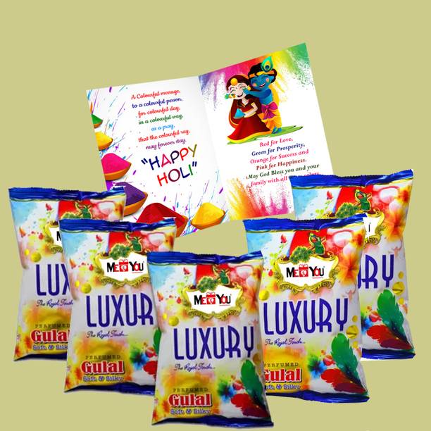 ME&YOU holi gift basket with gulal Holi Color Powder Pack of 5