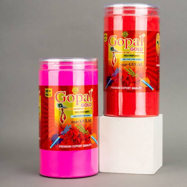 GOPAL Holi Herbal Plant based premium Quality Gulal NonToxic multicolour 400 * 2 Holi Color Powder Pack of 2