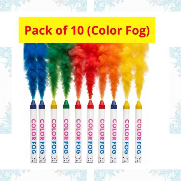 Raga Plus Smoke Color Fog for Wedding & Holi Celebration_U Holi Color Powder Pack of 10