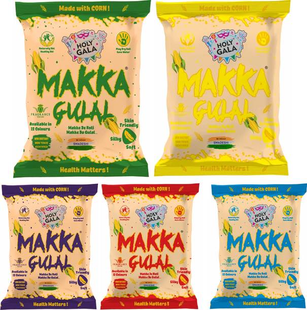 bandhan Natural & Organic Holi Colors, Gulal Holi Colors for Family, Party Holi Color Powder Pack of 10