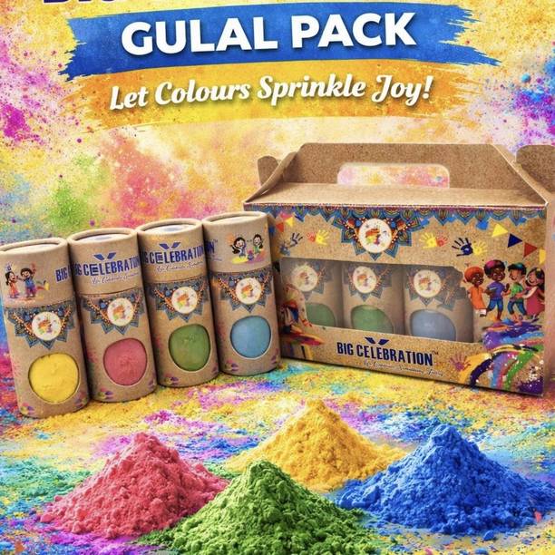 JOYHUB Herbal Holi Gulal Powder | Safe, Non-Toxic Dry Colors Holi Color Powder Pack of 4