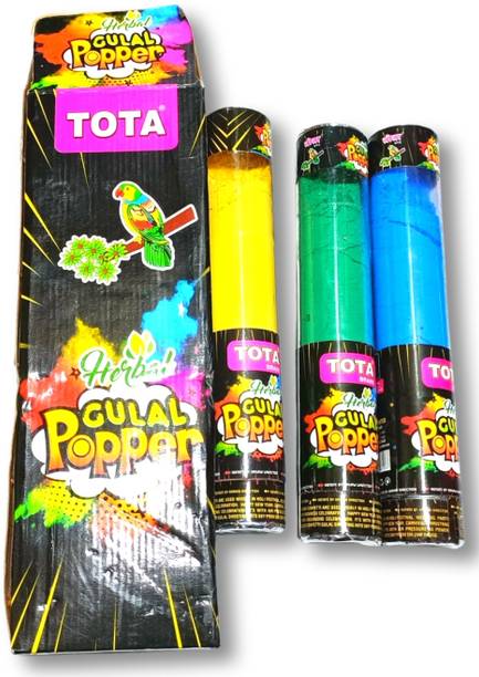 TOTAA Gulal Party Popper Colorful Smoke /Fog for Holi, Photo Shoots, Birthday and More Holi Color Powder Pack of 4