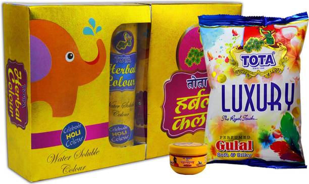TOTA Vibrant Holi Gulal – Non-Toxic, Easy to Wash & Perfect for Every Celebration Holi Color Powder Pack of 3