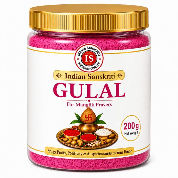 Happy Indian Sanskriti | Gulal Powder with Premium Quality for Pooja Use | 200g Holi Color Powder Pack of 1