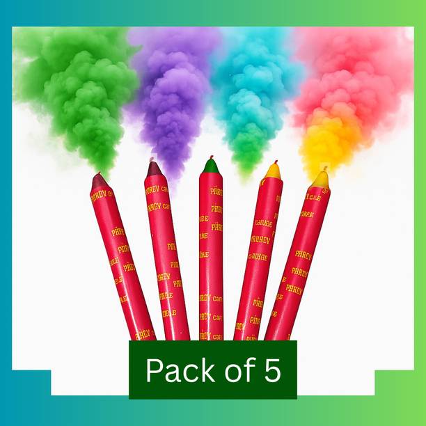Festivaura Pack of 5 Premium Color Fog | Perfect for Haldi, Holi & Party Decor Holi Color Powder Pack of 5