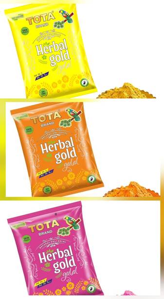 TOTA organic holi colour powder pack of 3 different color herbal gulal Holi Color Powder Pack of 3