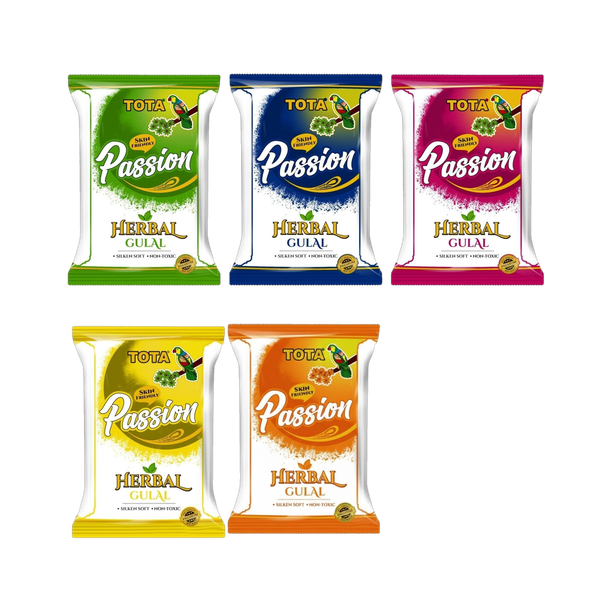 TOTA Passion Herbal Gulal Holi Color Powder Pack of 5