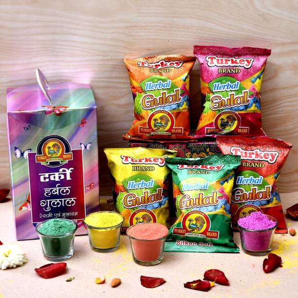 CraftVatika Holi Gulal Colours 400g Holi Rang Natural for Kids Family Holi Gift Holi Color Powder Pack of 5