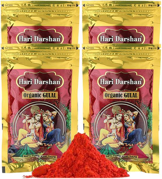 Hari Darshan Organic Gulal, Natural Herbal Colour, Eco Friendly Holi Color Powder Pack of 4