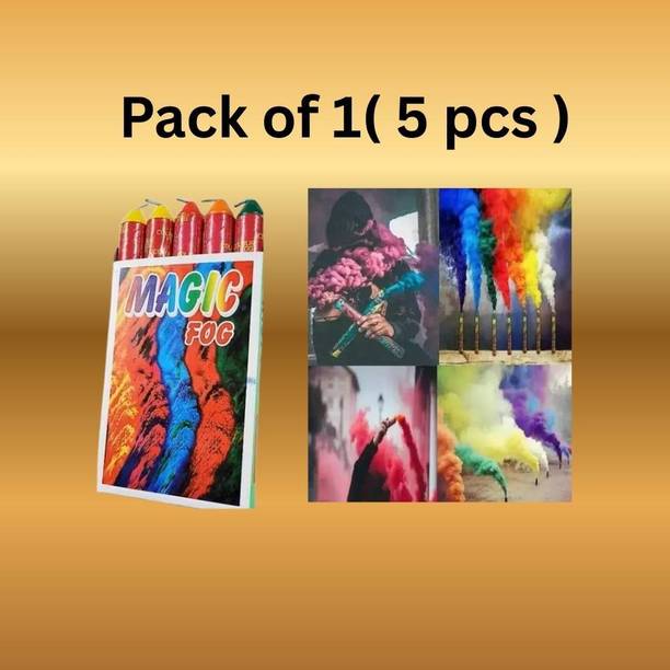 AMB Holi Fog Smoke Color Pack of 5 Safe for Kids & Outdoor Celebration Holi Color Powder Pack of 5
