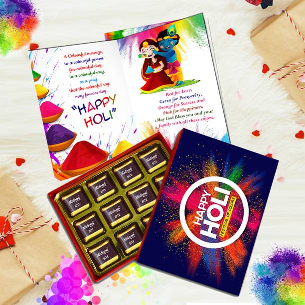 Midiron Holi Festive Gift Combo | Natural Herbal Holi Colors Paper Gift Box