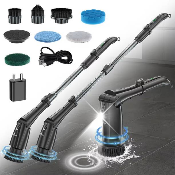 HASTHIP Electric Scrubber Cordless Rechargeable 3 Speed Handheld with Brush Heads Pads Cleaning Brush
