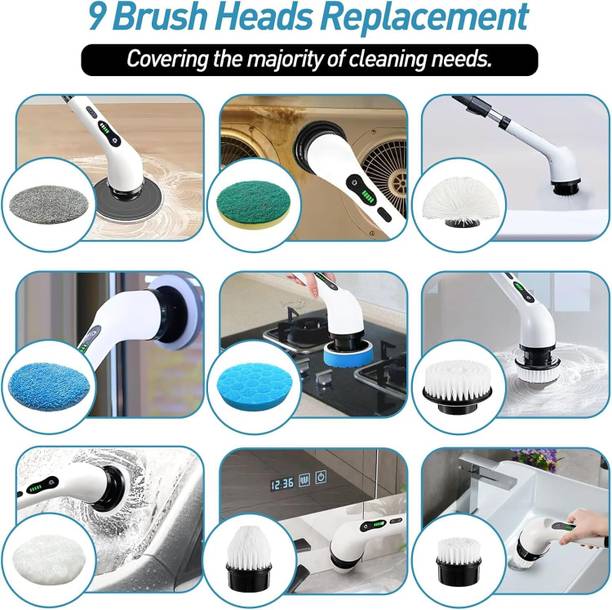Wengonvila Cordless Electric Scrubber Cleaning Brush 9 in 1Scrubber for Cleaning Electric Cleaning Brush