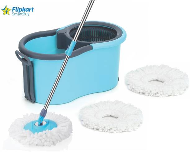 Flipkart SmartBuy HOME CLEANING MOP SET WITH 3 MICROFIBER REFILLS PLASTIC SPRINKLER BLUE COLOR Mop Set