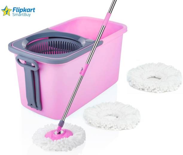 Flipkart SmartBuy INNOVATIVE MOP CLEAN SET WITH 3 MICROFIBER REFILLS PLASTIC SPRINKLER PINK COLOR Mop Set