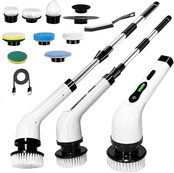 Wengonvila 9-in-1 Electric Scrubber for Bathroom, Kitchen, Floor(Rechargeable) Cleaning Brush