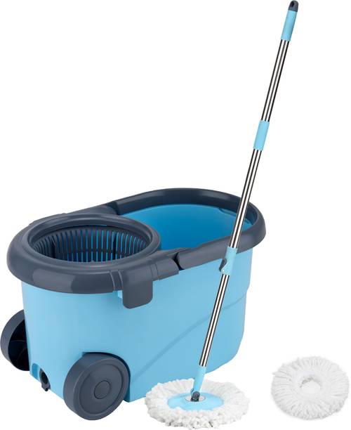 ELINOR MIND BLOWING DESIGN OF MOP IN BLUE COLOR PLASTIC SPRINKLER & 2 MICROFIBER REFILL Mop Set