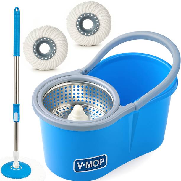 V-MOP Premium Steel Spin Floor Cleaning Mop Set - ST01 - Wet & Dry Mop