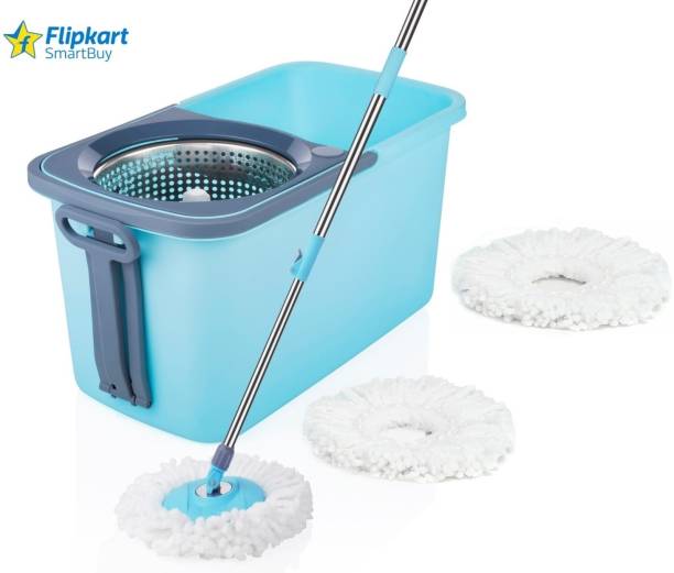 Flipkart SmartBuy INNOVATIVE MOP CLEAN SET WITH 3 MICROFIBER REFILLS STEEL SPRINKLER BLUE COLOR Mop Set