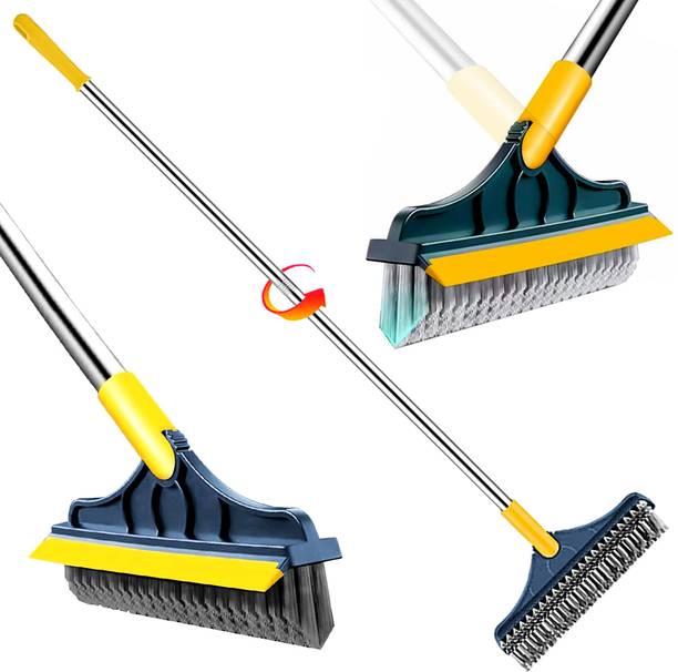 QGS 2in1 Bathroom Kitchen Floor Tiles Cleaning Brush Scrubber Wiper Cleansing Tool Nylon Wet and Dry Broom