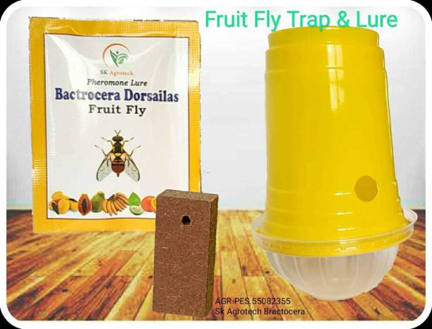 S K Agrotech Bactocera Dorsales Fruit Fry pheromone Lure & Trap (pack of 03) Broom