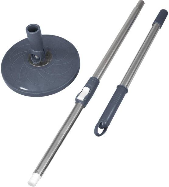 SS Spin Mop Telescopic Handle with Disc Plate Set, 124cm Expandable Stick Length