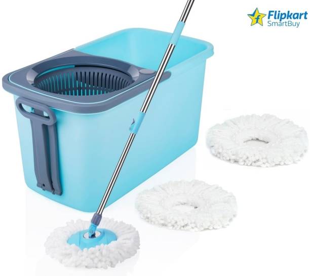 Flipkart SmartBuy INNOVATIVE MOP CLEAN SET WITH 3 MICROFIBER REFILLS PLASTIC SPRINKLER BLUE COLOR Mop Set