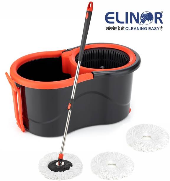 ELINOR NEW AMAZING MOP SET IN BLACK COLOR AND IT COMES WITH 3 MICROFIBER REFILL SET Mop Rod