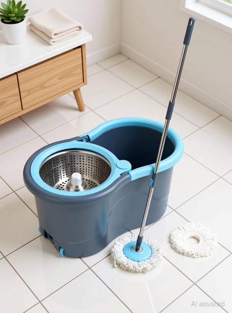 ELINOR MOP SET FLOOR CLEANING COMES WITH 2 MICROFIBER REFILL AND MOP STICK AND 2 REFILL Mop Set