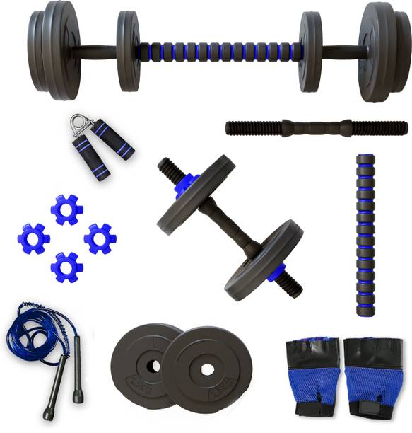 Lifelong 10 kg Chaze by Milind Soman CZPVCHGC01 PVC Home Gym Set with Gym Accessories Home Gym Combo