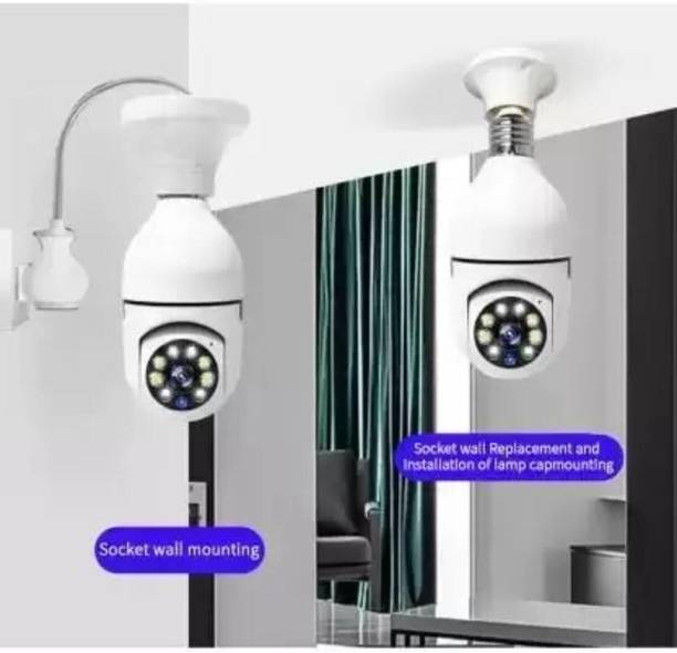 PERAMISYM CCTV Camera Wireless Bulb Shape Indoor 360° Spy cctv camera indoor 360 wifi Security Camera