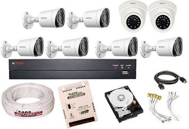 CP PLUS 8 Ch. HD DVR 1080p 2.4 MP 6B/2D Camema , 1 TB HDD Full combo set Security Camera