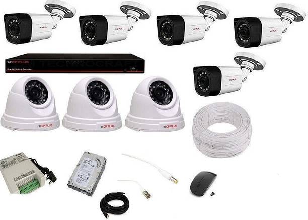 CP PLUS 5 BULLET 3 DOME (2.4MP), 8 CHANNEL DVR, 8 CHANN...