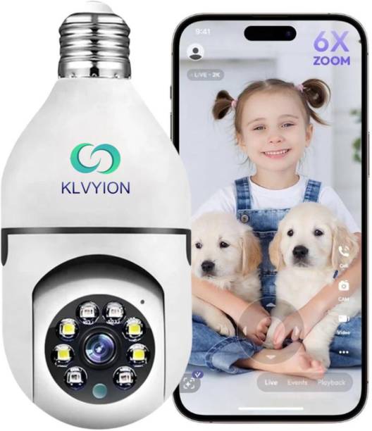 KLVYION 3MP Smart IP Wi-fi CCTV Camera Pan-Tilt 360° Indoor 1080P (Bulb Camera) Security Camera