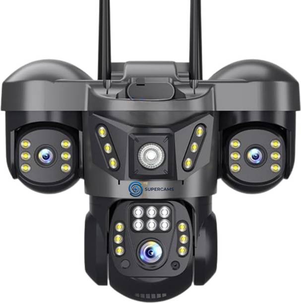 Supercams Ask AI Agent | Trion 4G SIM Triple Lens/Triple Screen (5MP×3) Outdoor Security Camera